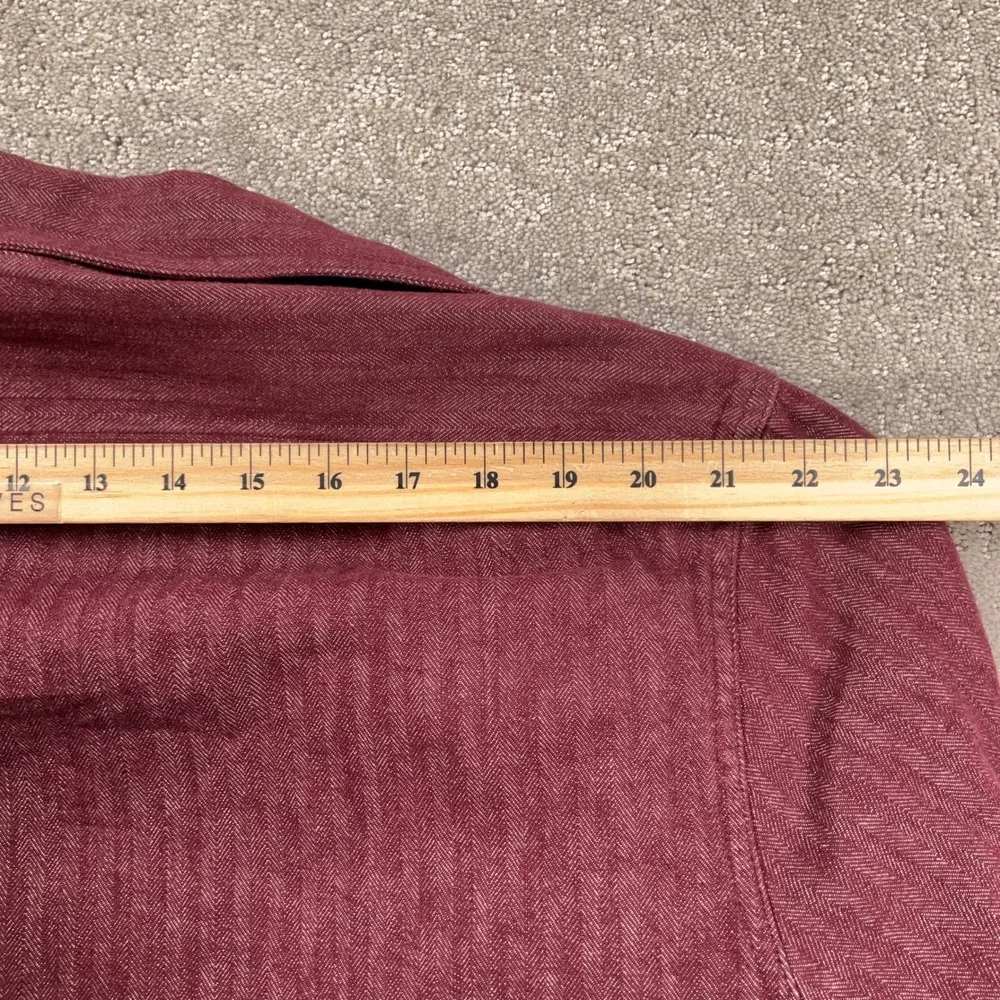 Banana Republic Shacket Men XXL‎ Burgundy Herringbone Standard Fit Shirt Cotton